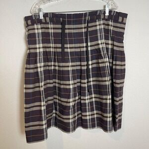 BCBGMAXAZRIA Plaid Skirt Drawstring Waist Knee Length M Academia y2k Oldmoney